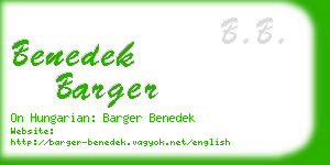 benedek barger business card